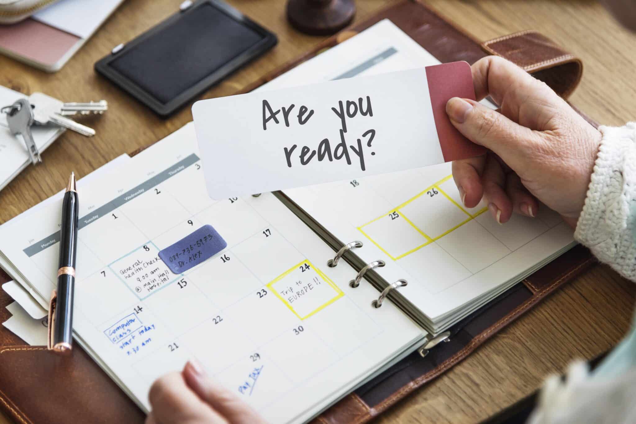 Patient preparing for surgery appointment with medical documents checklist and insurance cards for pre-op consultation visit