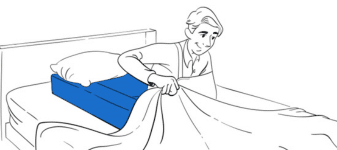 Patient reclining comfortably into Restore You shoulder surgery recovery system achieving optimal MLPP positioning