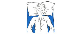 Patient sleeping peacefully after shoulder surgery with Restore You bilateral arm support and MLPP positioning